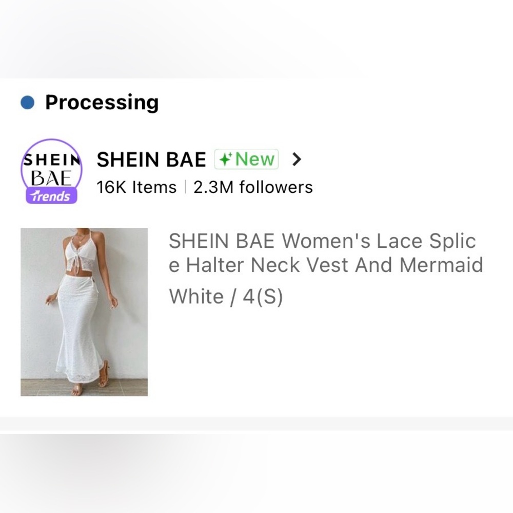 SHEIN White Lace Two-Piece Dress